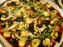 Artichoke, Asparagus, Spinach, Sun-dried Tomato, Mushroom, Onion Pizza